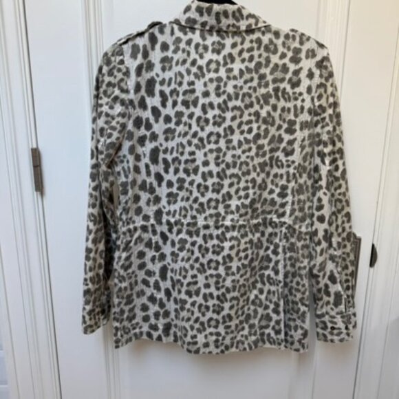 Lily Aldridge x Velvet Leopard Utility Jacket XS Animal Print Shacket - Picture 2 of 6